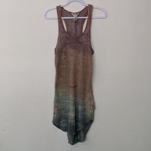 Hardtail netted tie die long top